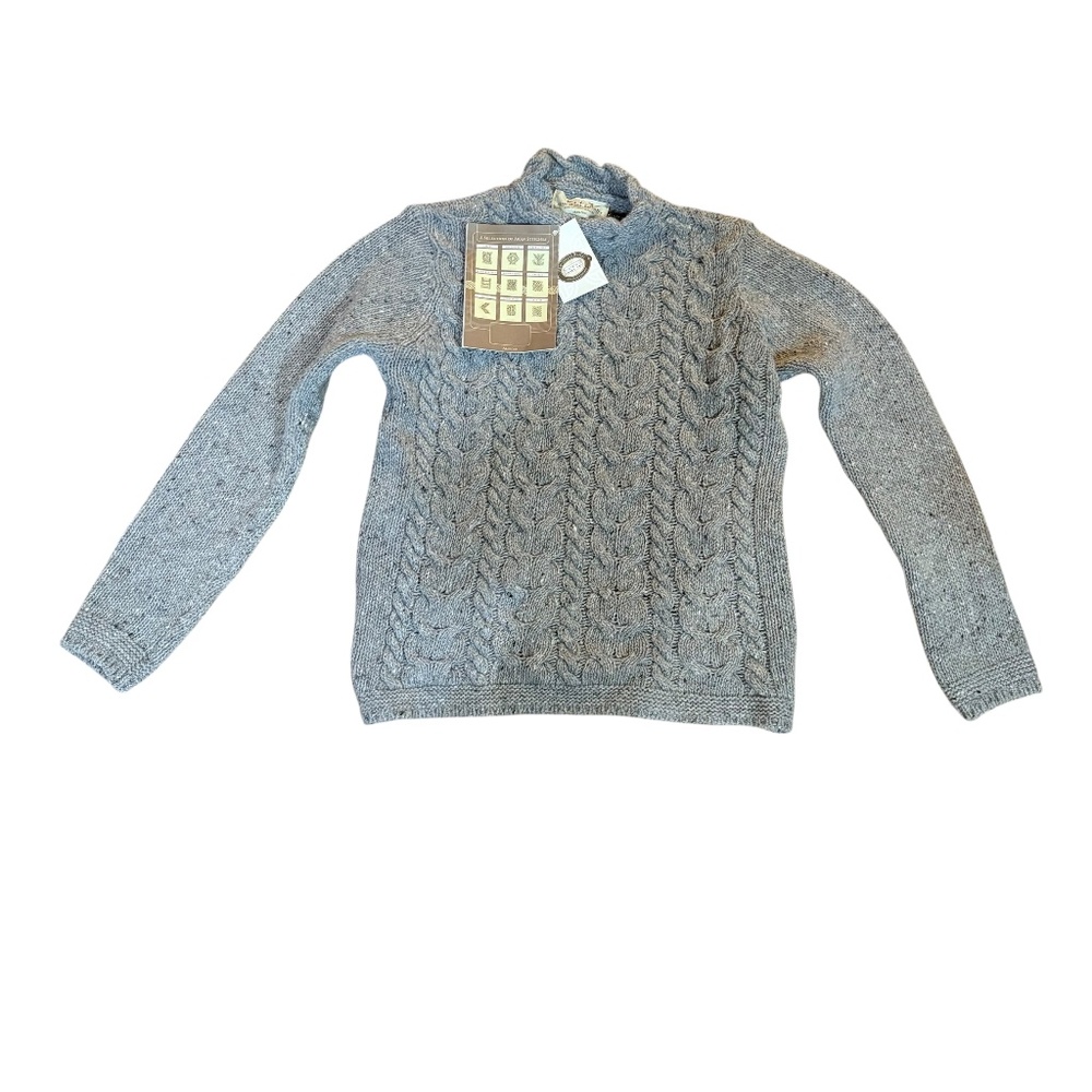 Aran Woollen mills wool cashmere blend gray sweater nwt M